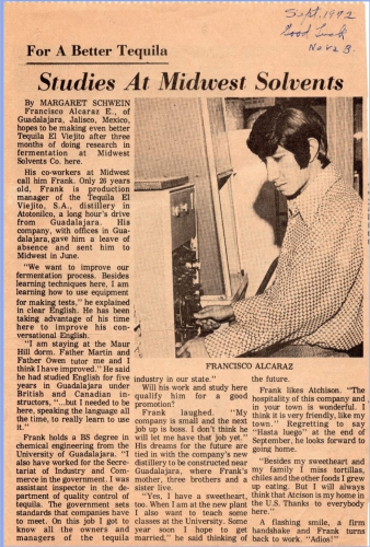 For a Better Tequila - Studies At Midwest Solvents